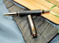 IRISH COLLECTION BOG OAK - Gold Plated Rollerball Pen